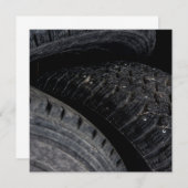 車の車の古いタイヤブラックロードトリップ (正面/裏面)