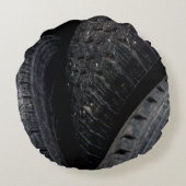 車の車の古いタイヤブラックロードトリップ ラウンドクッション (裏面)
