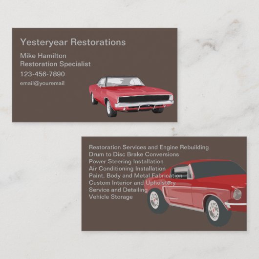 車の車の復旧専門家 名刺 (正面/裏面)