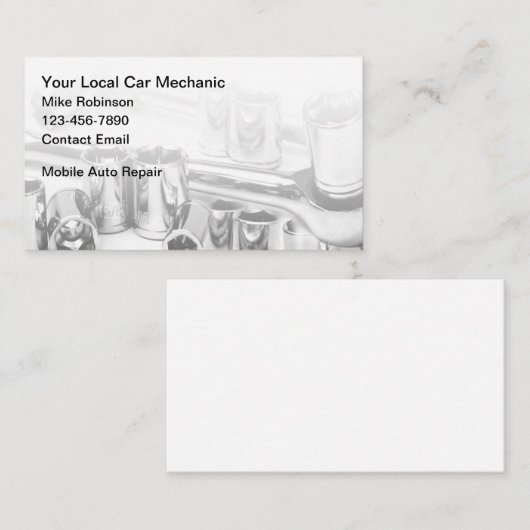 車の車の整備士修理 名刺 (正面/裏面)