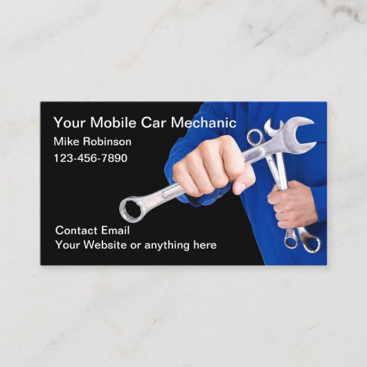 車の車の整備士名刺 名刺 (正面)