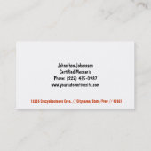 車の車の絵画の炎のペンキの仕事 名刺 (裏面)