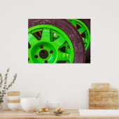 車の車輪をボックスでドリフトする ポスター (キッチン)