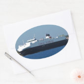 車の輸送体ガリシア 楕円形シール (封筒)