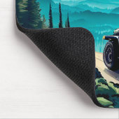 車の運転の森のヴィンテージスタイル マウスパッド (コーナー)