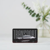 車の運転手の輸送チョーフモダンェルブラックグレー 名刺 (スタンド正面)