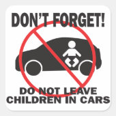 車の離れ中で子供のサインを避ける スクエアシール (正面)