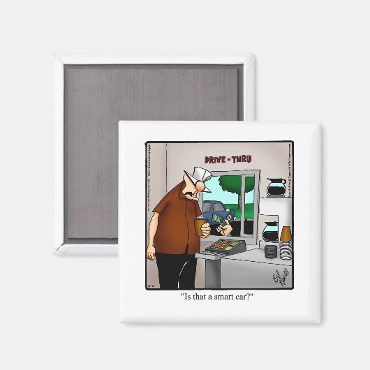 車の頭が切れるユーモア冷凍機磁石 マグネット (正面/裏面)