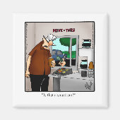 車の頭が切れるユーモア冷凍機磁石 マグネット (正面)