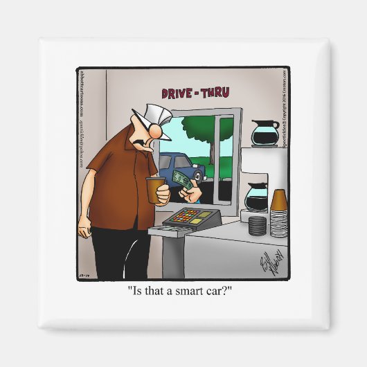 車の頭が切れるユーモア冷凍機磁石 マグネット (正面)