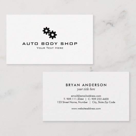 車の -体ショップ名刺 名刺 (正面/裏面)