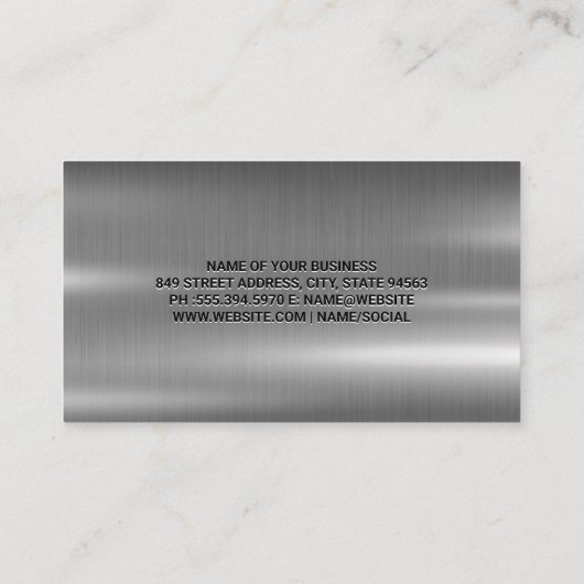 車の |整備士 |金属 名刺 (裏面)