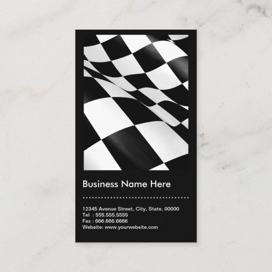 車の -白黒プ市松模様にラグ 名刺 (裏面)