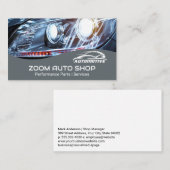 車の | 自動車の修理と部品 | ヘッドライト 名刺 (正面/裏面)