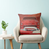 車のChevyクラシックなBel Airのごまかしの赤く白いヴィンテージ クッション (椅子)