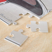 車のChevyクラシックなBel Airのごまかしの赤く白いヴィンテージ ジグソーパズル (側面)