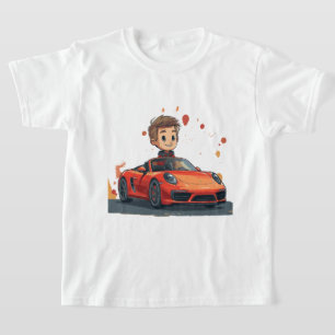 車のTシャツが大好きな少年 Tシャツ