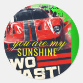 車のTシャツ ラウンドシール (正面)