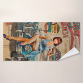 車はアメリカのヴィンテージポスターを通って旅行する。66,ルート バスタオル (バスタオル)