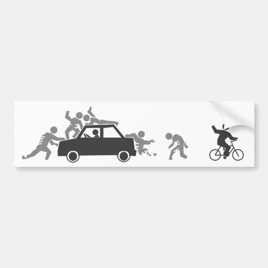 車はゾンビを引き付けます バンパーステッカー (正面)