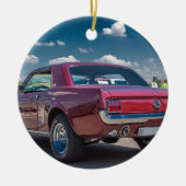 車はムスタング赤い筋肉モーターギアの金属を遊ばします セラミックオーナメント (正面)