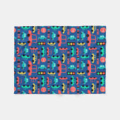 車は青で模造します フリースブランケット (正面(横))