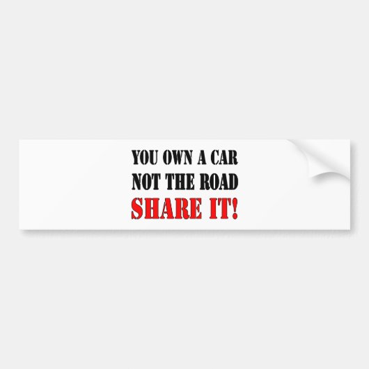 車をない道の共有それ所有します バンパーステッカー (正面)