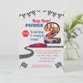 車をテーマにした男の子のための第2の誕生日招待状 招待状 (スタンド正面)