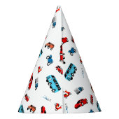 車をテーマにした誕生日パーティーレトロスタイル パーティーハット (裏面)