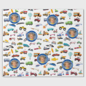 車を動かす小さな男の子の事子供の写真 ラッピングペーパー (フラット)