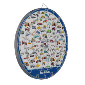 車を動かす小さな男の子の事子供の名前 ダーツボード (正面左)