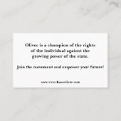 車を呼ぶ社長のためにオリバーを追う コーリングカード (裏面)