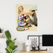 車を固定するピン留め ポスター (ホームオフィス)