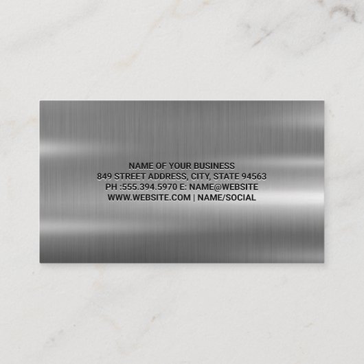 車を運ぶセミトラック | 金属名刺 名刺 (裏面)