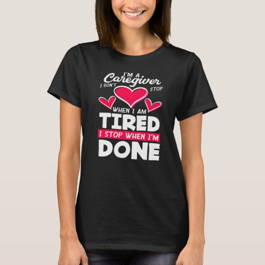 車を運転しストップて疲れた時にストップ介護者が行わない Tシャツ (正面)