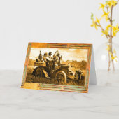 車を運転するアパッチ&ジェロニモ父の日 カード (黄色い花)