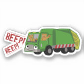 車を運転するクマ シール (正面)