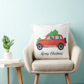 車を運転するボクサー犬 – クリスマスツリーを上に クッション (椅子)