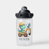 車を運転する可愛いトレックス建築 ウォーターボトル (背面)