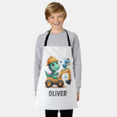 車を運転する可愛いトレックス建築 エプロン (着用した状態)