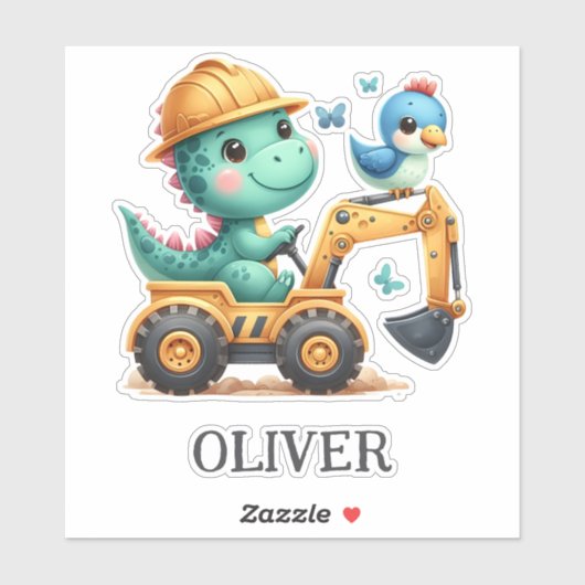 車を運転する可愛いトレックス建築 シール (シート)