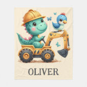 車を運転する可愛いトレックス建築 フリースブランケット (正面)