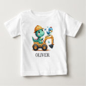 車を運転する可愛いトレックス建築 ベビーTシャツ (正面)