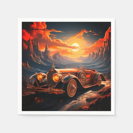 車アート スタンダードカクテルナプキン (正面)