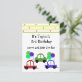 車カッコいいの誕生日招待状 招待状 (スタンド正面)