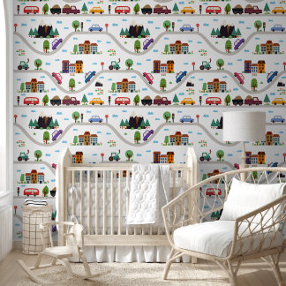 車カラフルと都市キッズ 壁紙