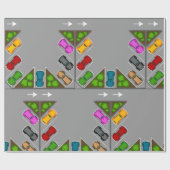 車カラフルの駐車場 ラッピングペーパー (フラット)