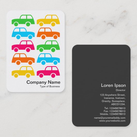 車カラフル両 名刺 (正面/裏面)