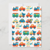 車カラフル輸送誕生日 招待状 (裏面)