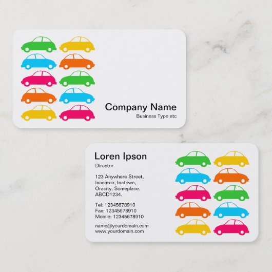 車カラフル02 名刺 (正面/裏面)